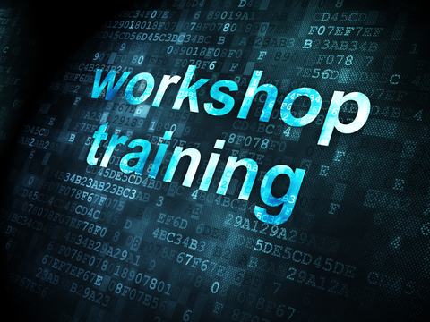Graphic of words Workshop and Training